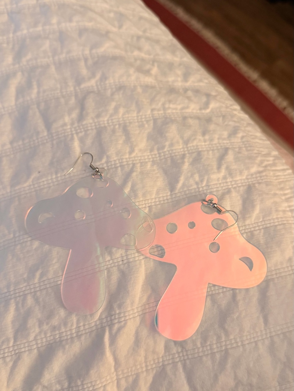 ASOS Iridescent Pink Mushroom Drop Earrings